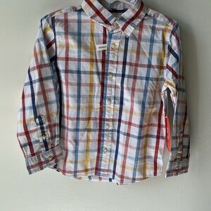 Wonder Nation Multicolor Plaid Button Down Shirt